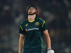Cameron Green of Australia reacts after getting out during the T20 International match between Pakistan and Australia .