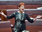 One Nation Leader Pauline Hanson in the Senate chamber at Parliament House in Canberra.