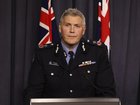 WA Police Commissioner Col Blanch and Australian Federal Police Commissioner Krissy Barrett pictured speaking at Dumas House.