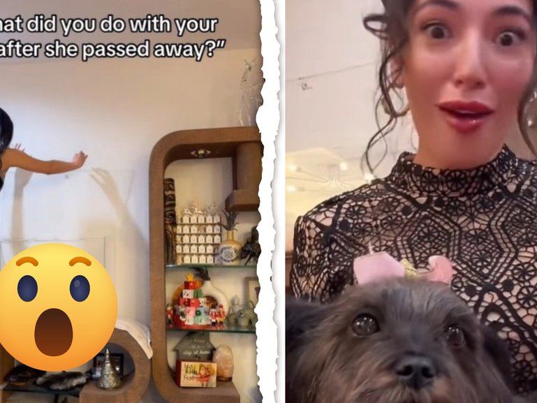 A US influencer has hit back at critics after revealing she had her late dog freeze-dried and placed on display in her home — a decision that has sparked fierce debate online.
