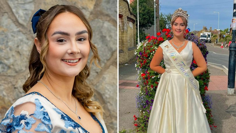 The former pageant queen was unpacking her car when it rolled forward, pinning her against a wall. 