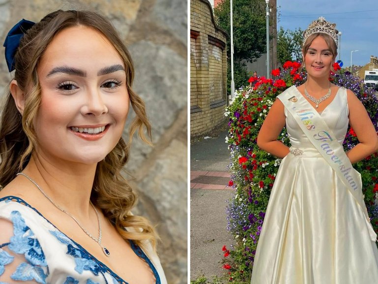 The former pageant queen was unpacking her car when it rolled forward, pinning her against a wall. 