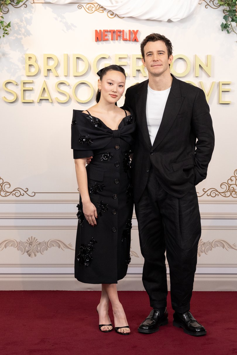 Yerin Ha and Luke Thompson attend Netflix's 'Bridgerton: Season 4 Season of Love, a fan celebration,