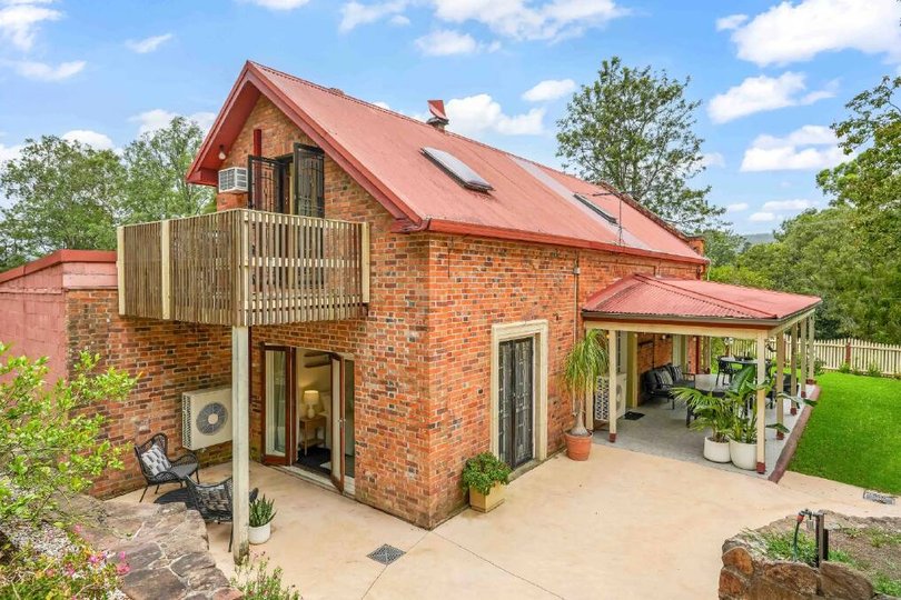 Patio and courtyard at the rear.