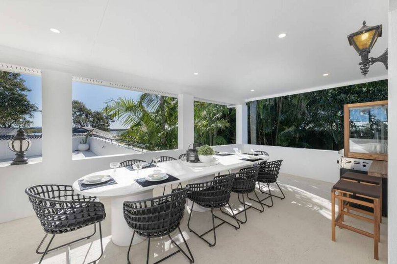 The outdoor dining area.