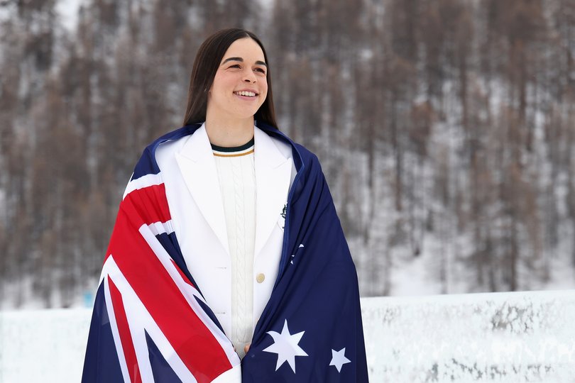 Milano Cortina 2026 Winter Olympics Australian flag bearer Jakara Anthony poses after being announced joint flagbearer with Matt Graham.
