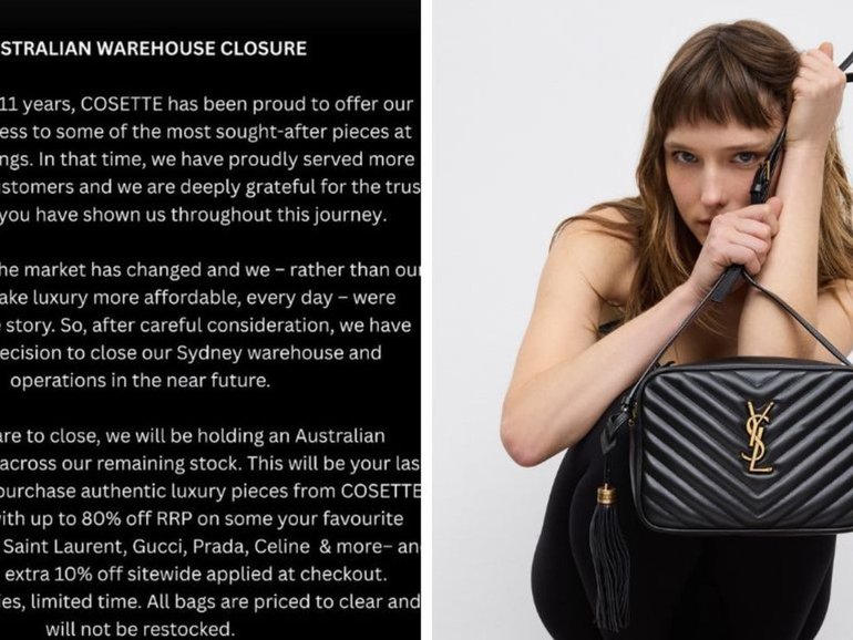Luxury Australian retailer Cosette is closing down. 