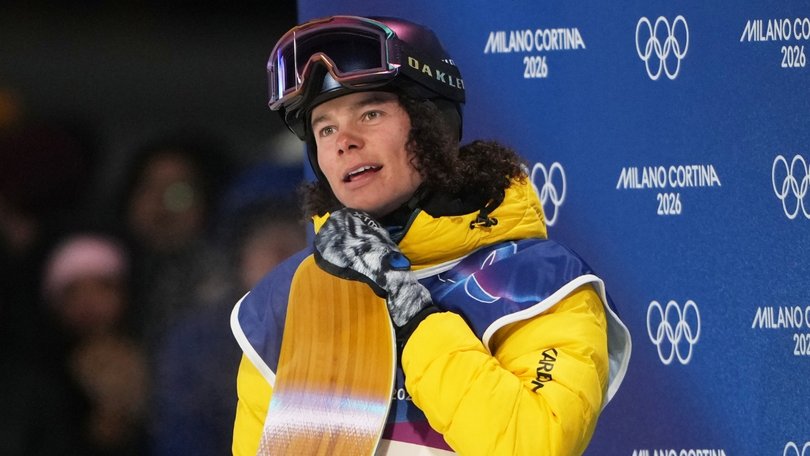 Valentino Guseli watches and waits for the scores in the final.