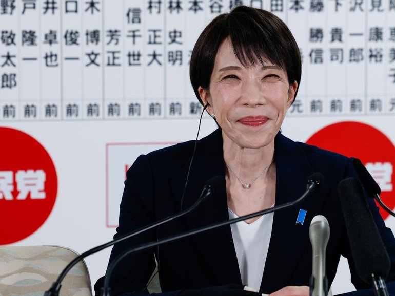 Sanae Takaichi has promised "a major shift in economic and fiscal policy". (EPA PHOTO)