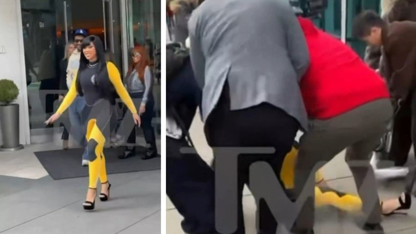 Cardi B ended up on the ground aftewr a bizarre incident.