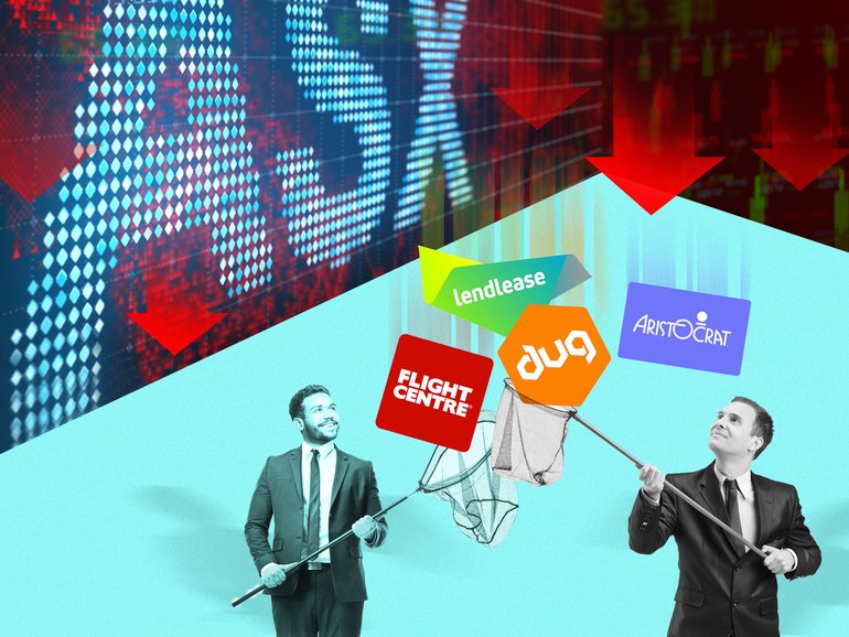 The current stock market dip for many blue-chip companies is the perfect time for investors to scoop up some bargains.