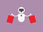 AI chatbot with shopping bag for AI Shopping Agent concept