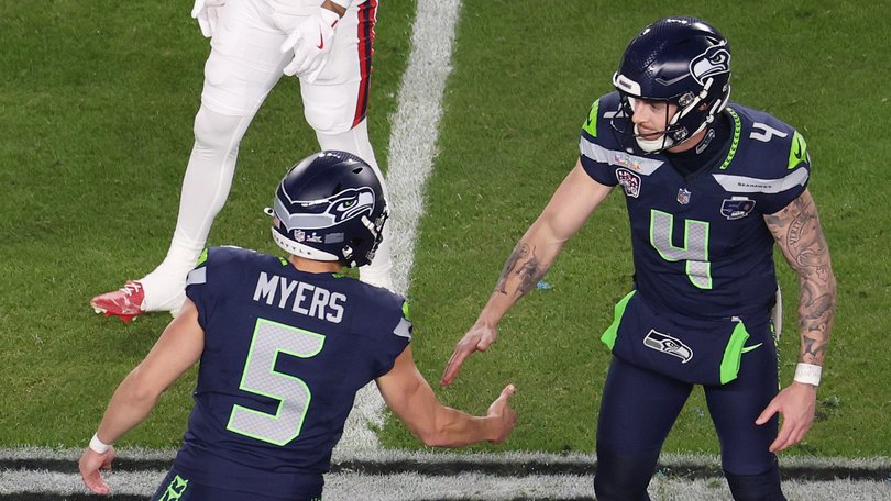 Michael Dickson (right) put in a fine Super Bowl performance.