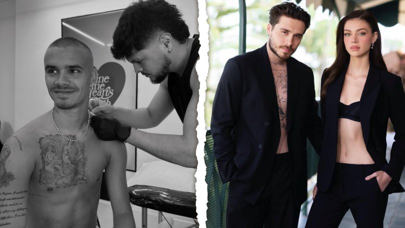 Romeo Beckham (left) got inked with a pointed message to his brother Brooklyn (right) this week.