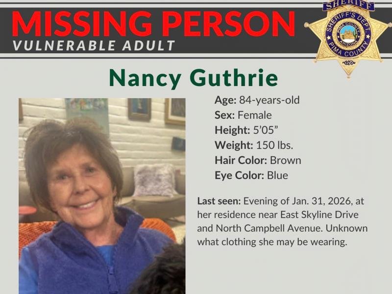 Savannah Guthrie's 84-year-old mother Nancy disappeared from her Arizona home.