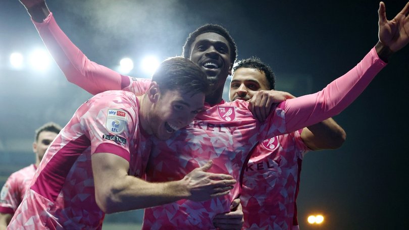 Mohamed Toure celebrates a goal on his first start for Norwich.