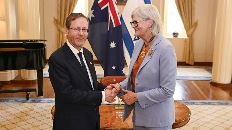 Governor General Sam Mostyn has welcomed Israeli President Isaac Herzog to Government House, her official residence in Canberra.