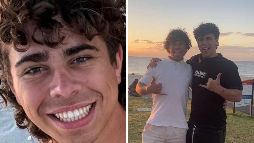 Tiger Duggan before the accident on the left and alongside his younger brother River on the right.