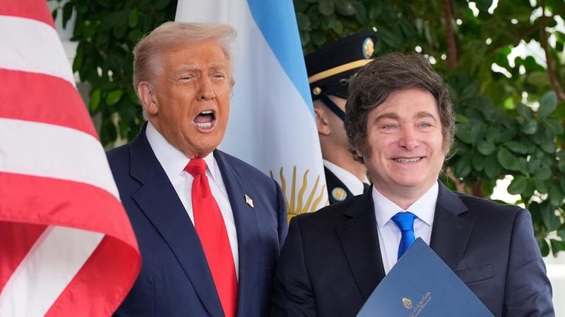 Donald Trump with Argentina's President Javier Milei.