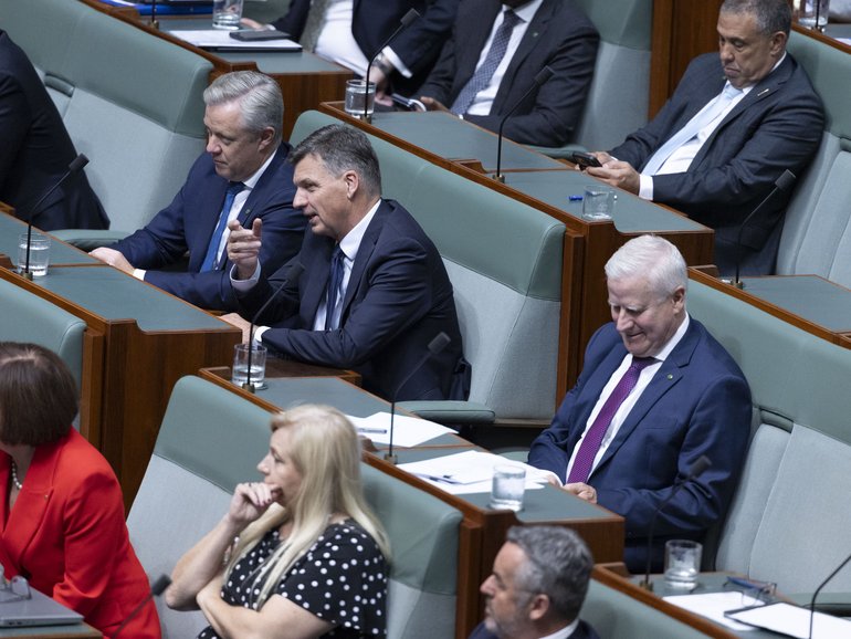 Question Time in the House of Represenrtatives in Parliament House in Canberra. Angus Taylor after resigning from Sussan Ley’s front bench and has gone to the back bench during Question Time, in the House of Representatives in Parliament House in Canberra.