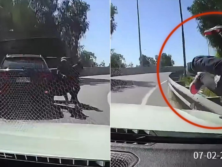 A terrifying armed roadside ambush unravelled when a targeted driver forced an escape, striking one suspect.