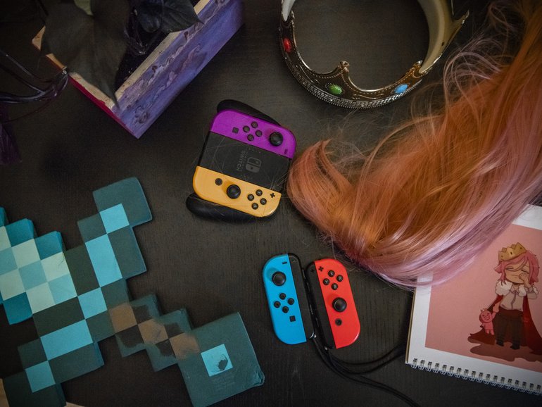 FILE — Minecraft memorabilia and Nintendo controllers in a home in Bolton, Ontario, Canada on July 7, 2022. Hate groups are using games and other online platforms to draw growing numbers of children to their causes, new data and dozens of interviews show. (Kiana Hayeri/The New York Times)


