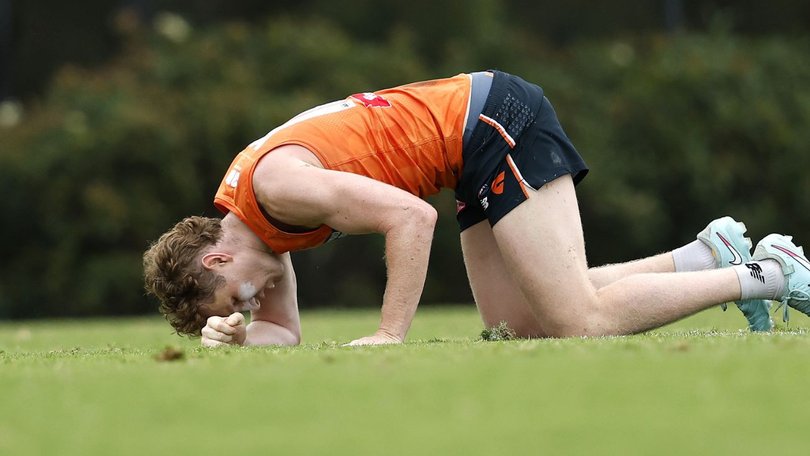 Giants star Tom Green has gone down at training with a suspected ACL injury.