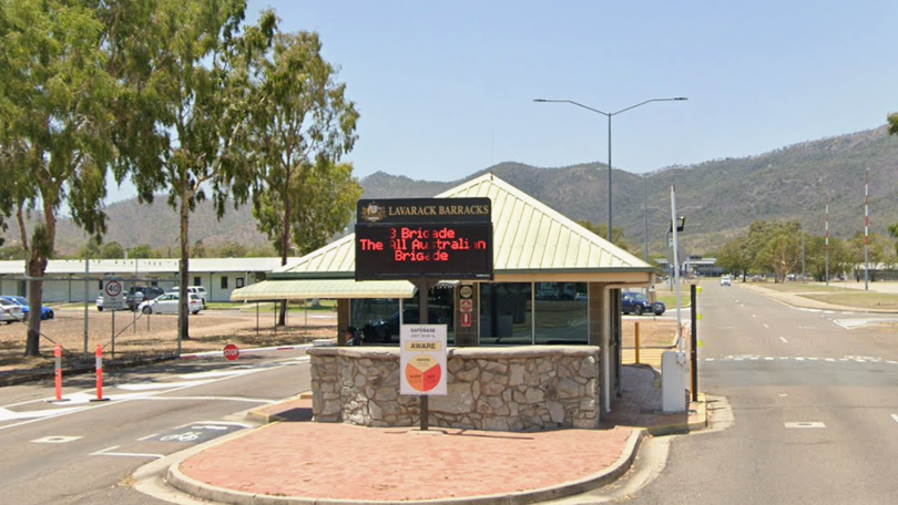 A temporary grandstand at Lavarack Barracks in Townsville became unstable during a group photograph.