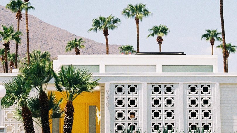 35mm film photo of a house in Palm Springs