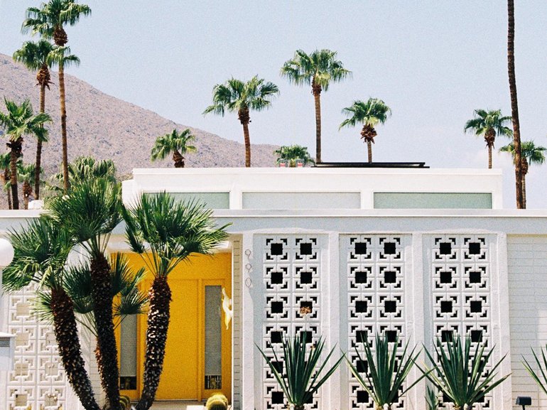 35mm film photo of a house in Palm Springs