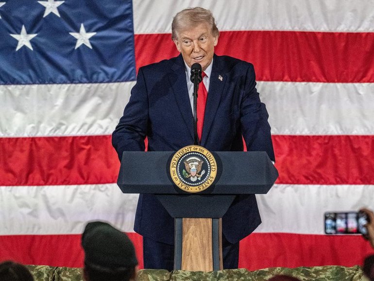 US President Donald Trump says regime change in Iran seems like 'the best thing that could happen'. (EPA PHOTO)