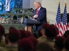 US President Donald Trump visited soldiers and their families at Fort Bragg base in North Carolina. (AP PHOTO)