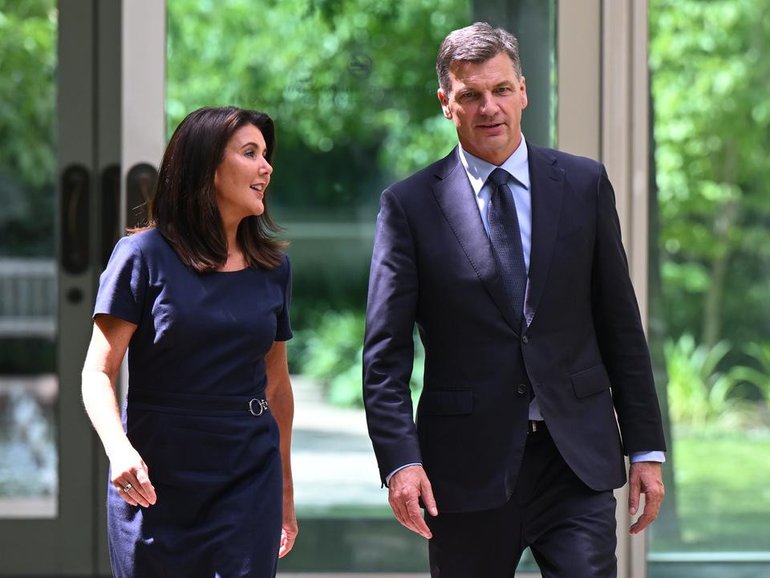Adapt or perish: Angus Taylor and Jane Hume are being urged to embrace change. (Lukas Coch/AAP PHOTOS)