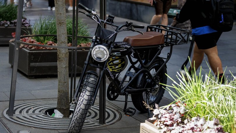 An e-biker rider is fighting for life after crashing when allegedly fleeing police in Sadleir. Picture: NewsWire / Nikki Short