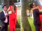 James Stewart gets down on one knee and proposes to Ada Nicodemou.