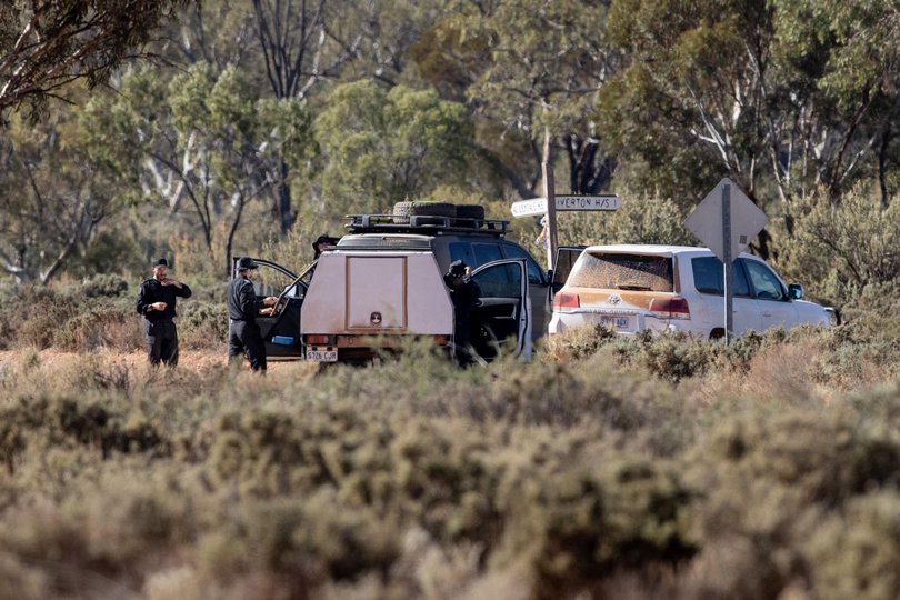 FILE: Police gather near Oak Park Station in November during a search for four-year-old Gus Lamont.