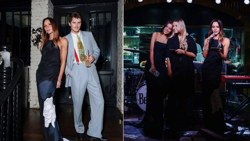 Victoria can been seen in the spotlight at her son's 21st birthday.