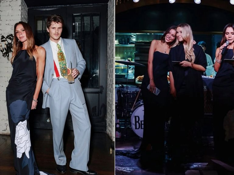 Victoria can been seen in the spotlight at her son's 21st birthday.