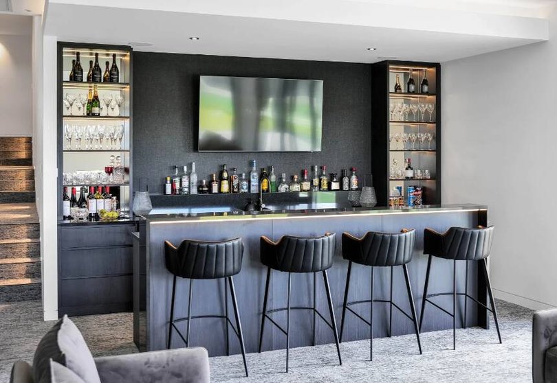 The ground level has a fully equipped bar.