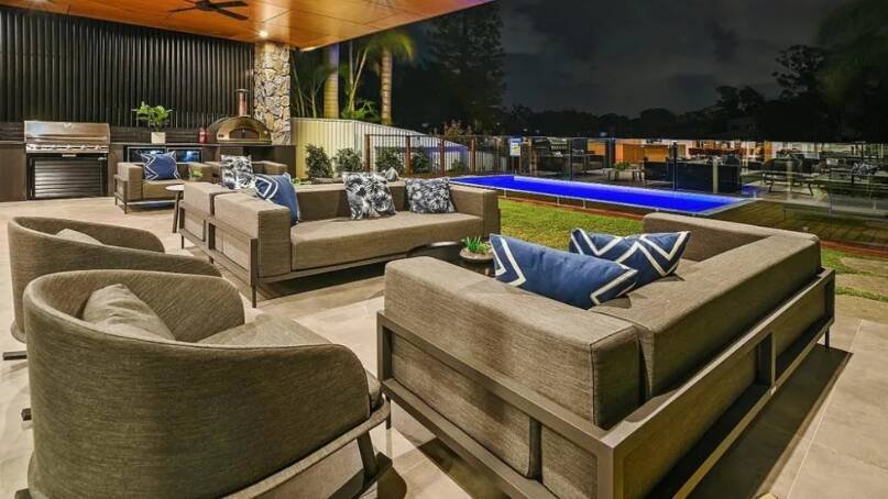 The alfresco area at the couple's house in Broadbeach Waters.