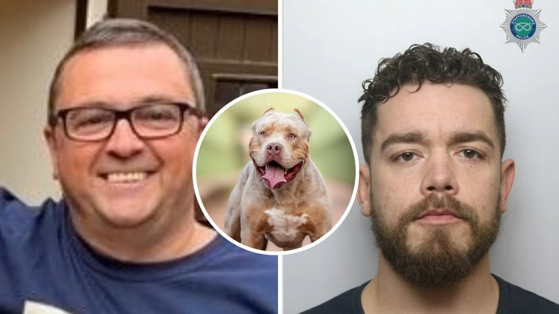 He was trying to return one of the dogs home after it escaped, but was brutally attacked for 12 minutes. 