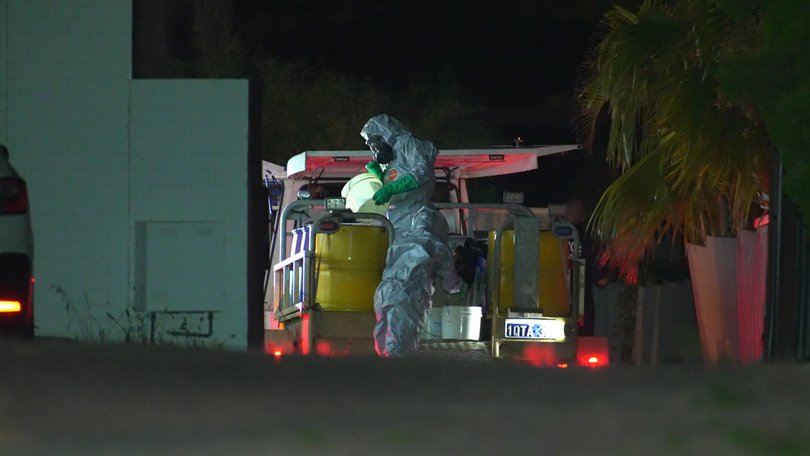 Police searching the northern suburbs house of the man, where they allegedly found bomb-making materials.