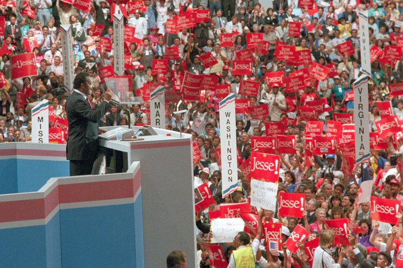Rev. Jesse Jackson addresses the Democratic National Convention.