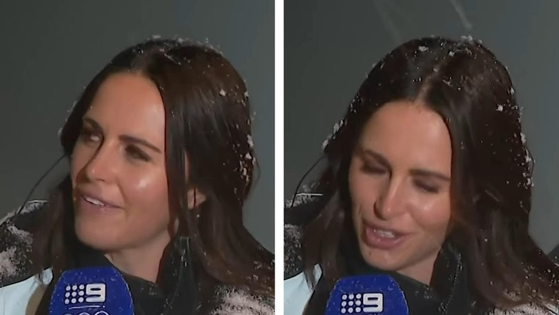 Nine host's unusual live cross.