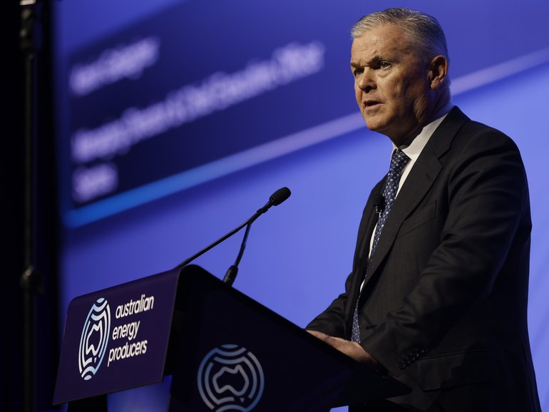 Santos boss Kevin Gallagher at the Australian Energy Producers conference in Brisbane last year.