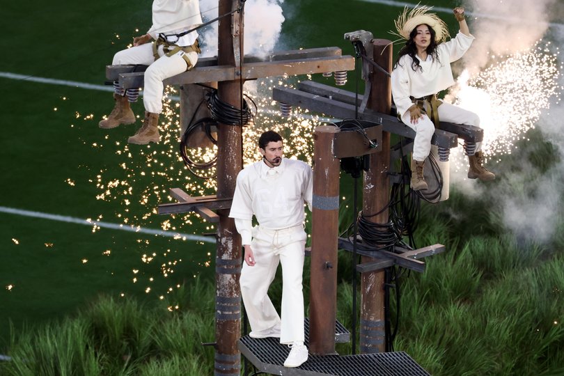 Bad Bunny’s half-time performance referenced the power cuts to Puerto Rico after Hurricane Maria. Picture: Ishika Samant