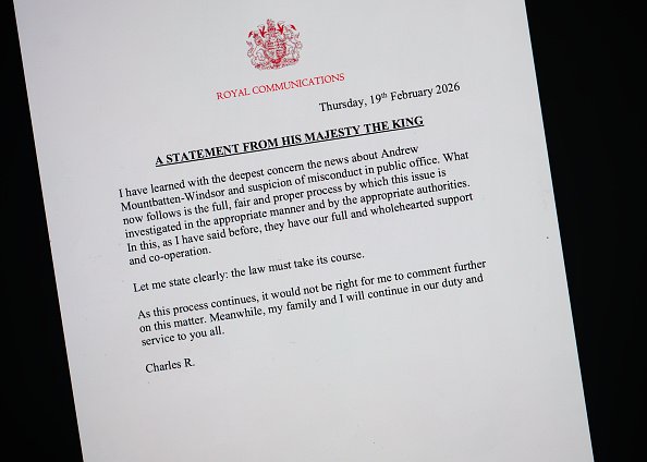 His Majesty King Charles III via communications at Buckingham Palace pledges his "full and wholehearted support and co-operation" to the "appropriate authorities" in response to the arrest.