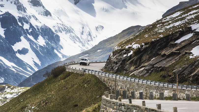 A Drive Headed To The Summit Of Austria's Highest Mountain Pass, The Grossglockner High Alpine Road. Untertauern, Karnten, Austria. (Photo by: Micah Wright/Design Pics Editorial/Universal Images Group via Getty Images)