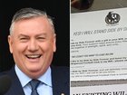 Former Collingwood president Eddie McGuire can see the funny side of his club’s ‘will letter’ controversy.