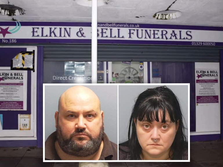 Funeral directors Richard Elkin and Hayley Bell have been jailed.